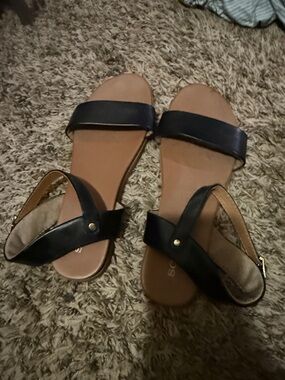 Classic Black Women's Two-Strap Sandals